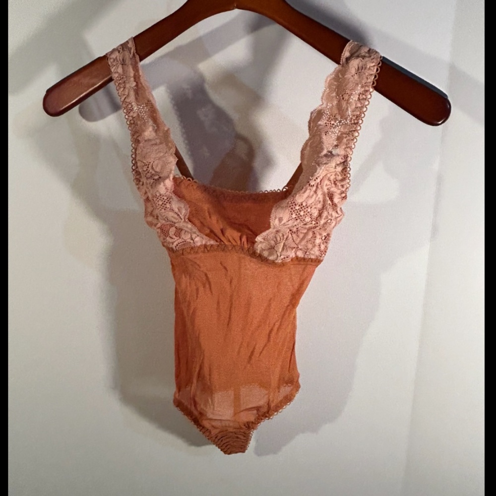 We Are HAH U Up Bodysuit Pink/Copper Rose Size XS - NWT